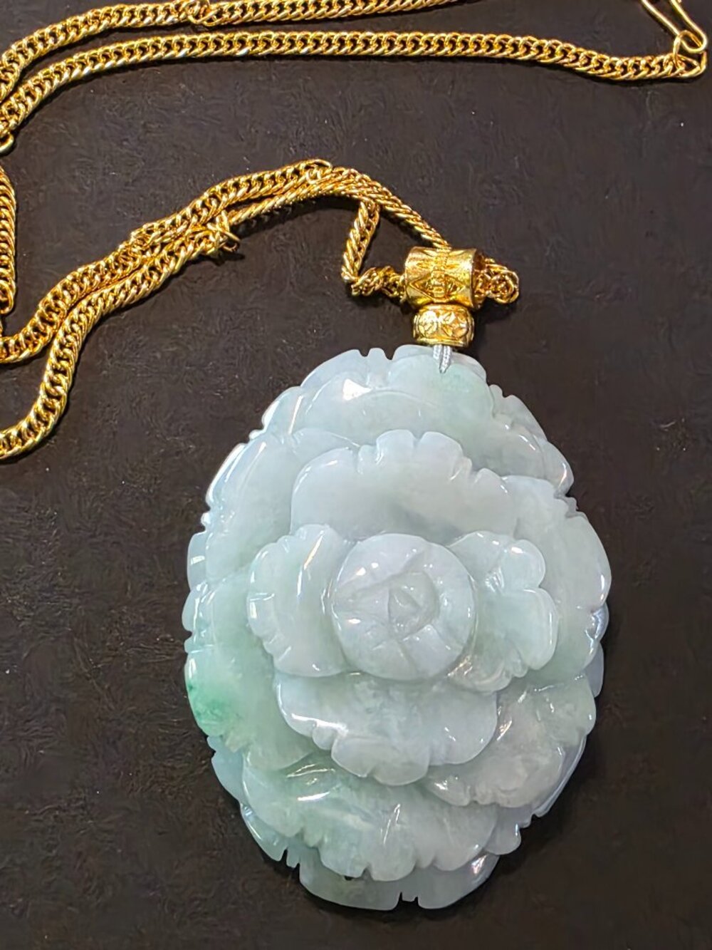 Natural Jadeite Jade Flower necklace